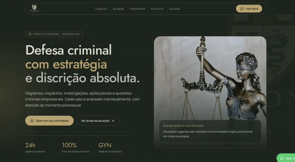 Site da Visconti Advogados